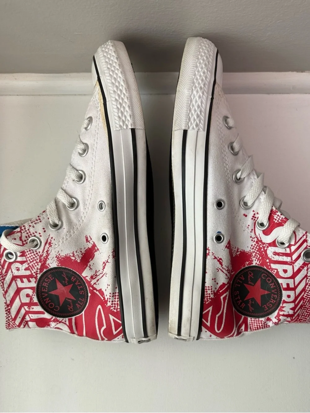 Converse White, Red & Blue Superman High-Top Sneakers - Picture 5 of 7